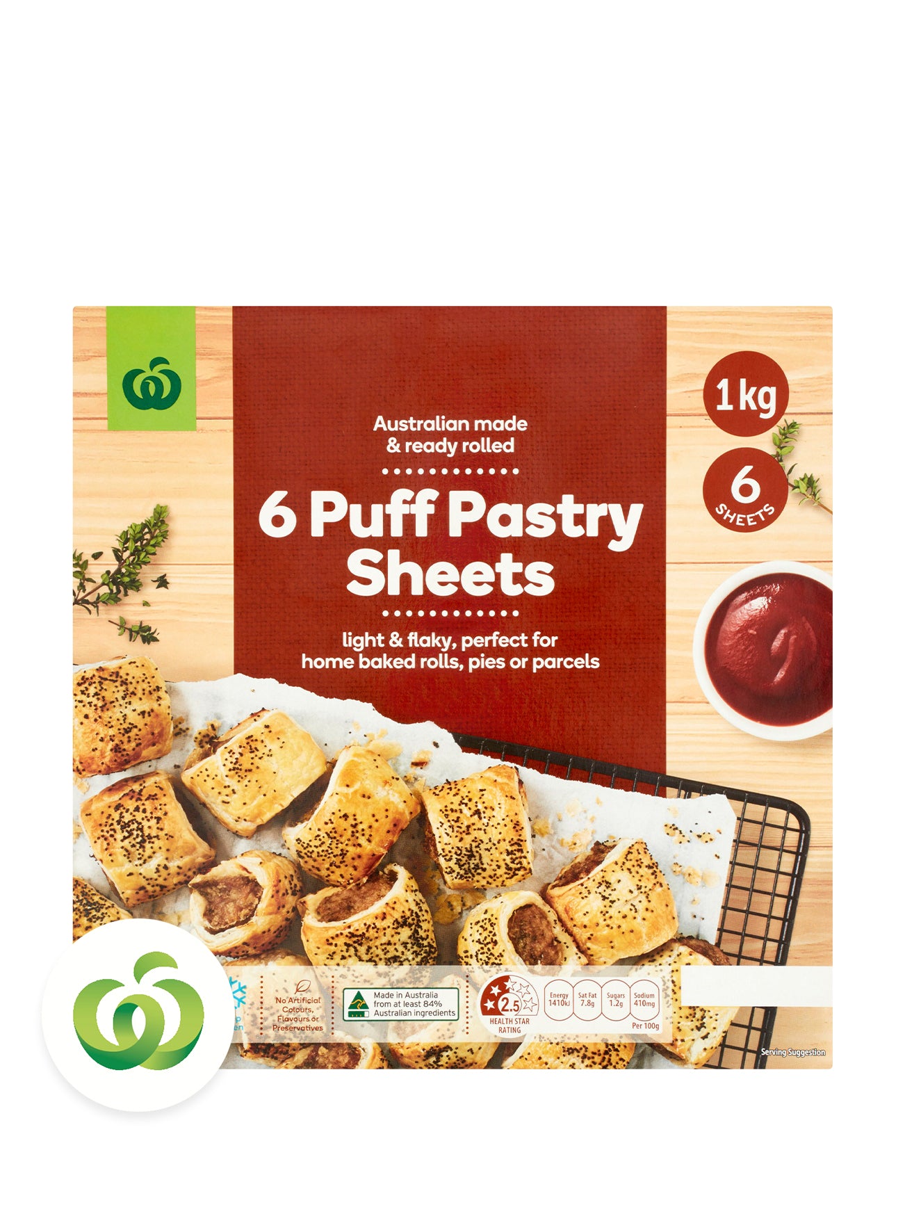 WOOLWORTHS PUFF PASTRY SHEETS 1KG