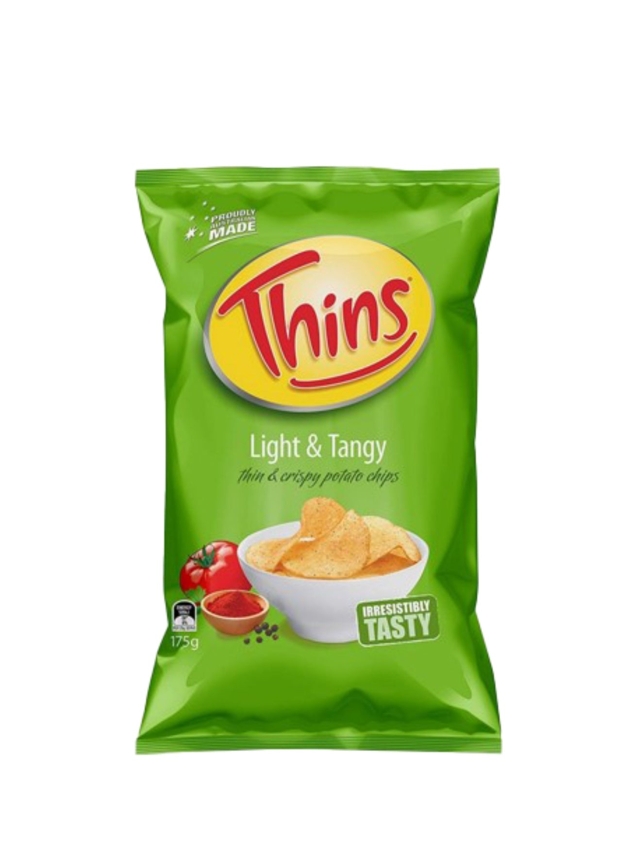 THINS POTATO CHIPS LIGHT&TANGY 175G